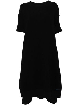 Yohji Yamamoto side-slit midi dress - women - Cotton/Lyocell - 2 - Black