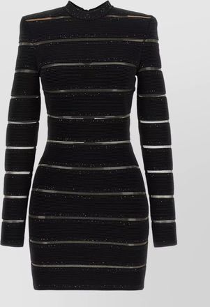 Balmain bodycon dress high neckline long sleeves
