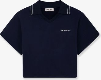 Miu Miu Felpa in cotone con ricamo Logo - MIU MIU - gender_Woman
