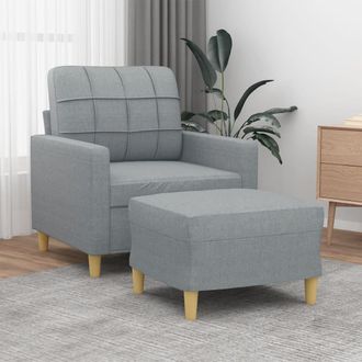 vidaXL Vidaxl - Sill&oacute;n Con Taburete Tela Gris Claro 60 Cm