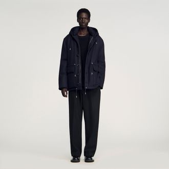 Sandro Hooded wool parka