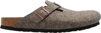 Birkenstock Boston BS Slides - Heren - Slip ons - Bruin - 42 EU - Wol - Schoenen