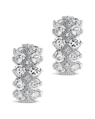 Sterling Forever Cz Lena Statement Hoops