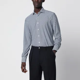 Xacus Camicia Active a righe blu/bianca Tailor Fit