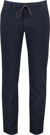 Alberto Alberto, Broeken, Heren, Blauw, W36 L34, Katoen, Donkerblauwe Katoenen Slim Fit Chino