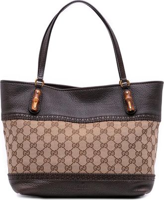 Gucci Borsa tote Laidback Crafty media in tela GG 2016-2015 - Marrone