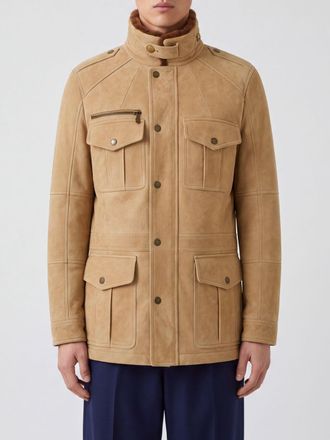 Brunello Cucinelli Shearling Utility Jacket with High Neck and Patch Pockets