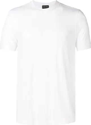 Giorgio Armani White Tailored Embroidered Viscose T-Shirt