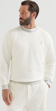 Brunello Cucinelli Cotton French terry sweatshirt with embroidery in Off-White at Nordstrom, Size Xxx-Large
