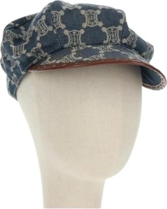 Celine Pre-owned Accessories, female, Blue, Size: ONE SIZE Pre-owned Canvas Hat