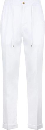 Philipp Plein Linnen Joggingbroek - Heren - Straight fit broeken - Wit - M - Linnen - Broeken