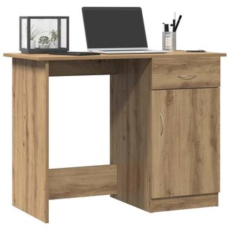 Berkfield Home Modern Desk Artisan Oak 100x50x76 cm Engineered Wood in Brown | Size: 100 x 50 x 76 cm