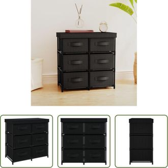 vidaXL vidaXL Cassetti separati - Armadietto con 6 Cassetti 55x29x55 cm Nero in Acciaio