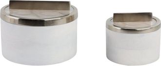 Sagebrook Home Set Of 2 Colchester Wood & Mica Resin Boxes