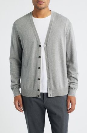 Jack Victor Charleston Cotton & Cashmere Cardigan in Grey at Nordstrom, Size Xx-Large