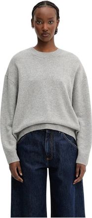 Anine Bing Lee Crew Sweater - Dames - Ronde hals truien - Grijs - S - Kasjmier - Truien & Vesten