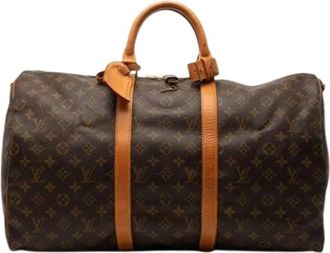 Louis Vuitton Pre-owned Keepall Bandouliere 50 - Dames - Vintage Weekendtas - Bruin - ONE Size - Leer - Vintage