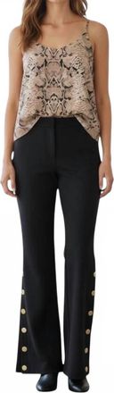 Toccin Gracie Button Detail Flared Pants In Black