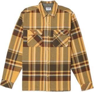 Hurley Santa Cruz Plaid Heavyweight Cotton Flannel Shirt in Pebble at Nordstrom Rack, Size Medium