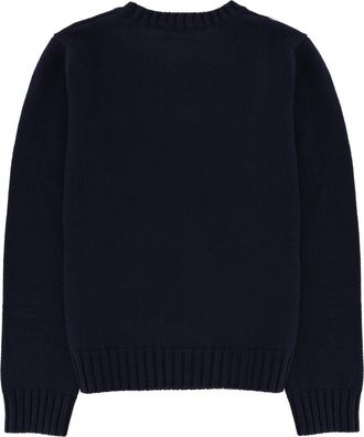 Sporty & Rich Logo-Embroidered Cotton Sweater - Navy