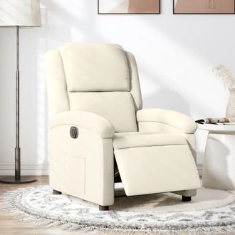 No Brand Vidaxl Reclinazione Automatica - Poltrona Elettrica Reclinabile Crema In Velluto