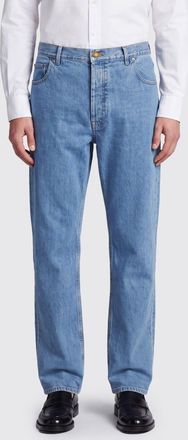 Thom Browne Jeans straight fit in denim di cotone a 5 tasche con vita media