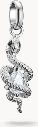 Thomas Sabo charm pendente serpente con pietra, argento, nero, argento, bianco