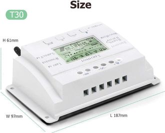 OEM Controlador De Carga Solar De 30 A, 12 V/24 V, Identificaci&oacute;n Autom&aacute;tica De Voltaje, Regulador Inteligente Para Paneles Solares Con Pantalla Lcd Y Pue