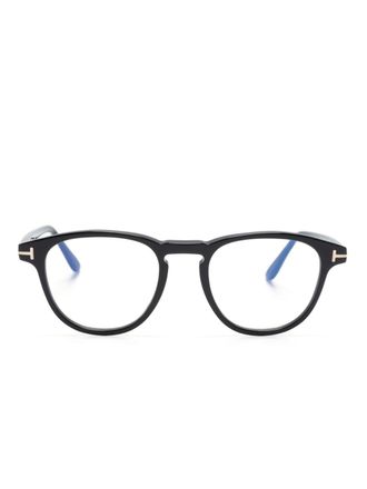 Tom Ford Eyewear Occhiali squadrati con placca logo - Nero