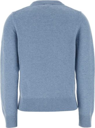 Ganni Womens Wool Sweater Blue Recycled