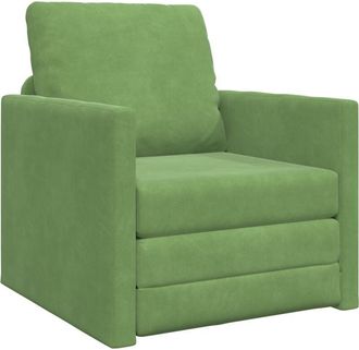 vidaXL Floor Sofa Bed with Cushion Light green 74 x 77 x 81 cm Velvet Vidaxl