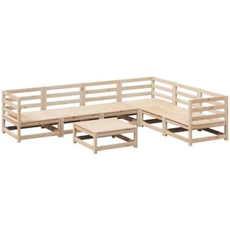 vidaXL 7 Piece Garden Sofa Set Solid Wood Pine vidaXL