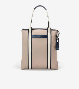 Cole Haan Mens Judson Brushed Twill North/South Tote Bag - Beige