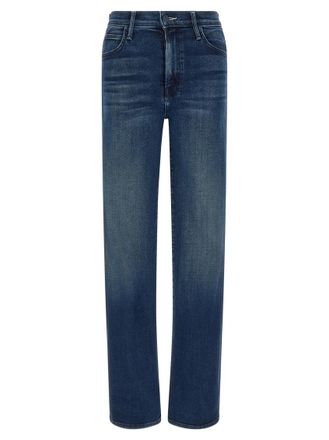 Mother Blue Straight High Rise Jeans
