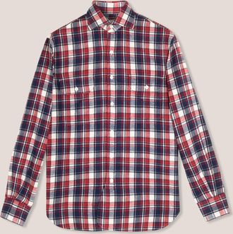 Doppiaa Aantero Red Flannel Checked Shirt