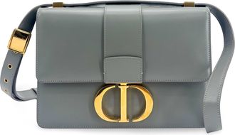 Dior 30 Montaigne Box Leather Gray Calfskin Handbag (Pre-Owned)