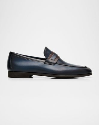 Magnanni Men & apos;s Daniel Flex Two-Tone Leather Penny Loafers