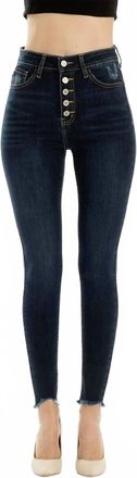 Kancan Teresa High Rise Super Skinny Jeans In Dark Wash