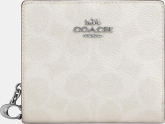 Coach Womens Snap Wallet In Signature Canvas - White - One Size