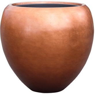 Baq Blumentopf Metallic Silver Leaf Couple &oslash; 60 / H 55 cm, Kupfer Matt