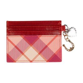 Vivienne Westwood Tartan Leather with Orb Logo Card Case - Pink