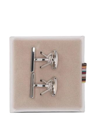 Paul Smith logo-lettering cufflinks - men - Copper/Zinc - One Size - Silver