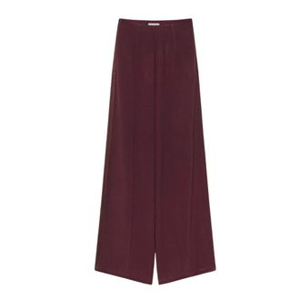 Forte_Forte Wide Trousers, female, Brown, Size: S Satin Palazzo Pants