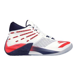 Skechers Mens Mesh Basketball Shoes (White/Red) - Size UK 10.5