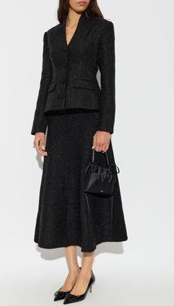 Self Portrait Tweed Dress With Lurex Thread, Womens, Black