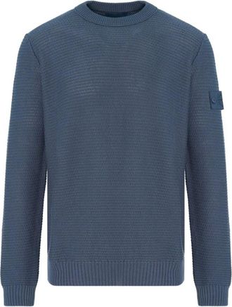 Stone Island Round-neck Knitwear, male, Blue, L, Ghost Jumper