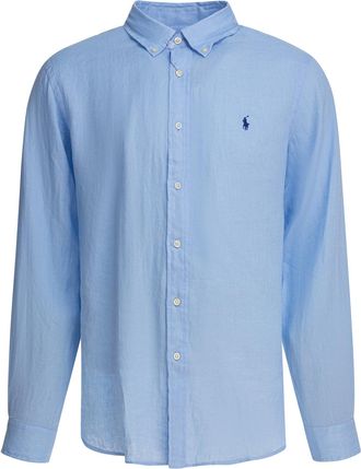 Polo Ralph Lauren Custom-Fit Linen Shirt Shirts Blue