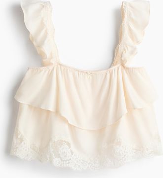 H&M Spitzentop f&uuml;r die Nacht - Cremefarben