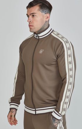 Siksilk Chaqueta de pista marr&oacute;n para hombre SikSilk XL