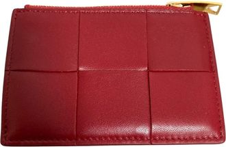 Bottega Veneta Red Color Leather Coin Purse/Coin Case (Pre-Owned)